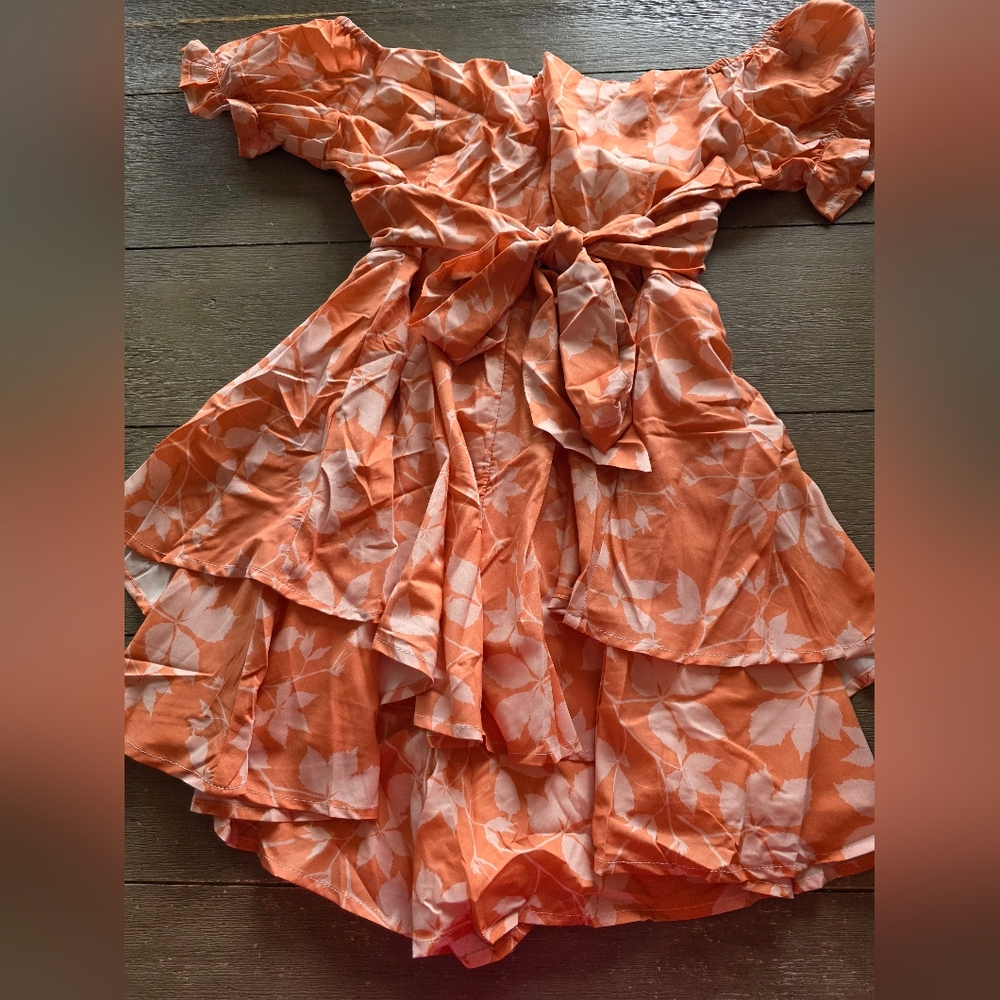 Floral Off-Shoulder Ruffle Romper M - Picture 4 of 6